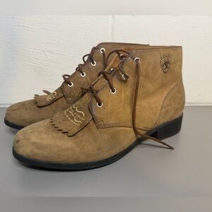 Ariat Women's Boot Size Kiltie Lace Up Paddock Tan Leather